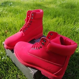 red tims boots